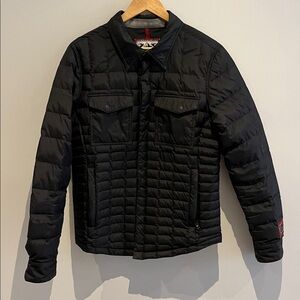ALPNROCK black quilted puffer jacket with patches (see sizing guidance)